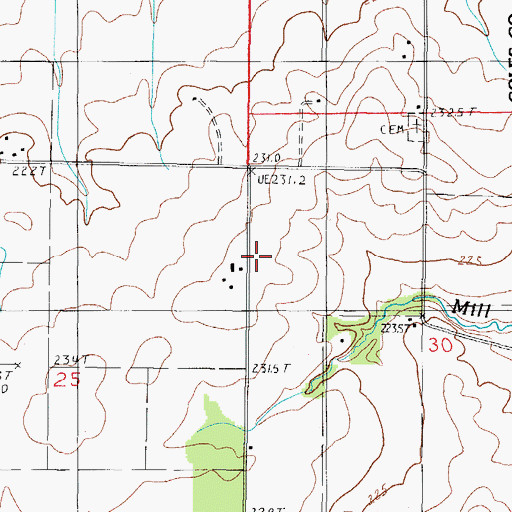 Topographic Map of Connelly School (historical), IL