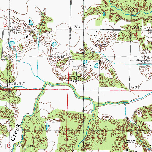 Topographic Map of Davidson Cemetery, IL