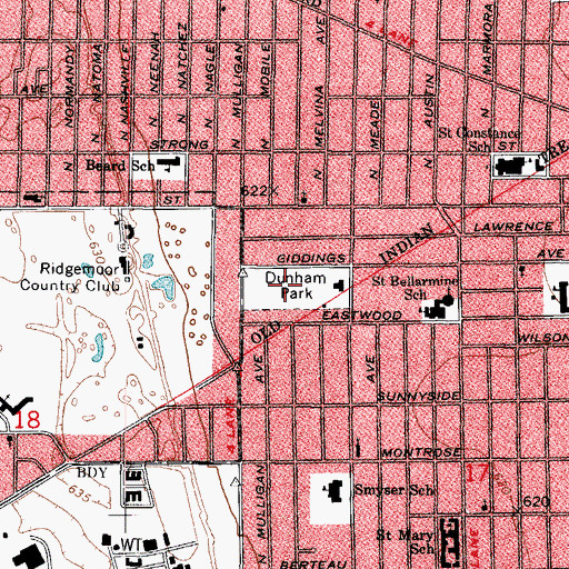 Topographic Map of Dunham Park, IL