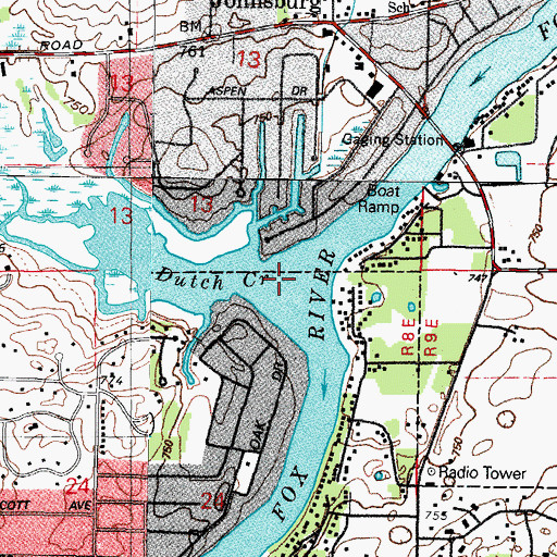 Topographic Map of Dutch Creek, IL