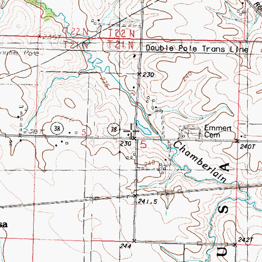 Topographic Map of Emmert School (historical), IL