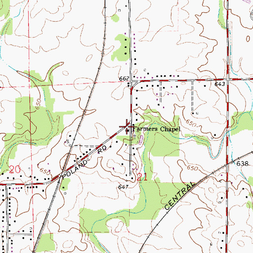 Topographic Map of Farmers Chapel United Methodist Church, IL