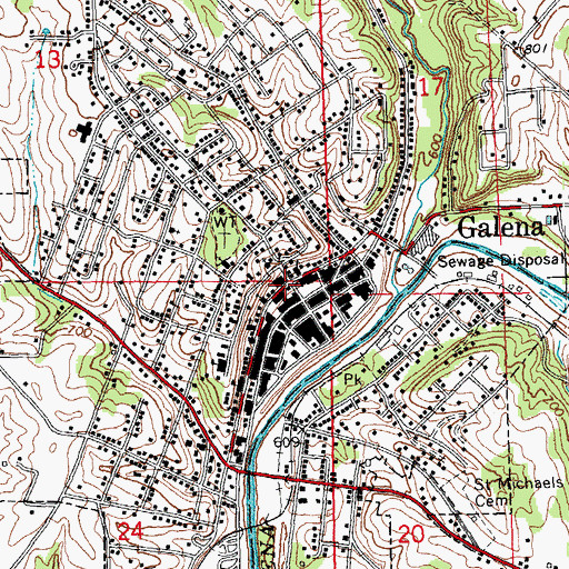 Topographic Map of Galena, IL