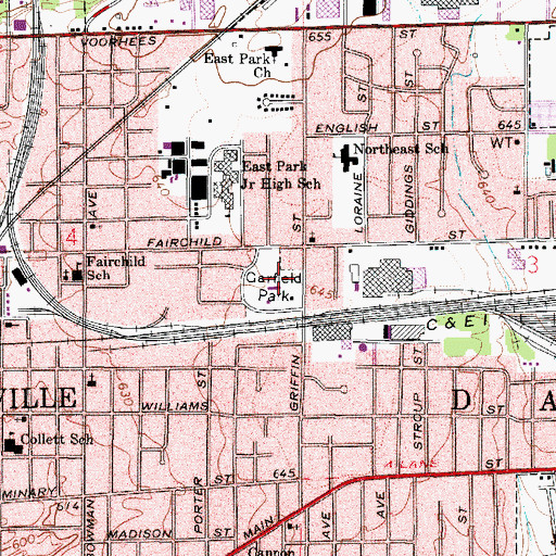 Topographic Map of Garfield Park, IL