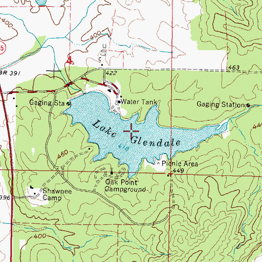 Topographic Map of Lake Glendale, IL