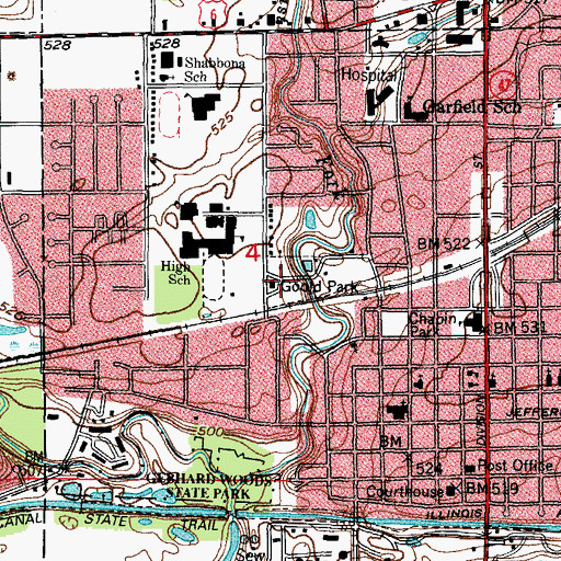 Topographic Map of Goold Park, IL