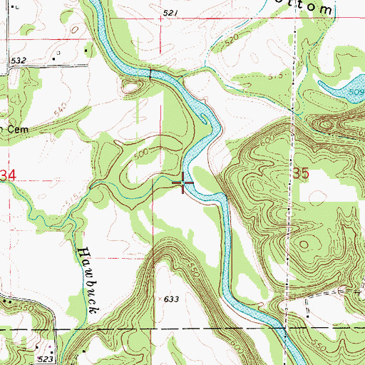 Topographic Map of Grape Creek, IL