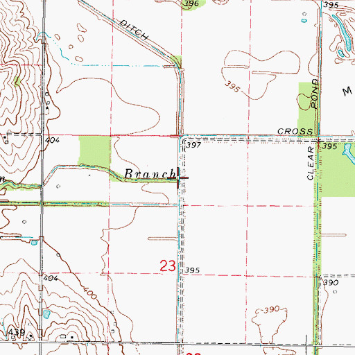 Topographic Map of Gum Branch, IL