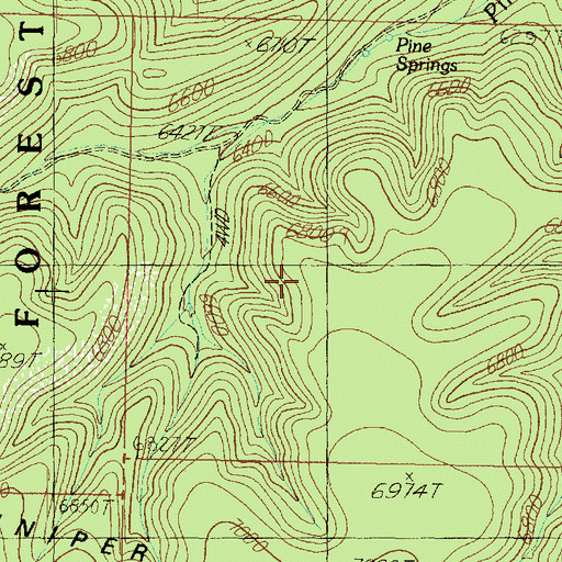 Topographic Map of Juniper Mesa Wilderness, AZ