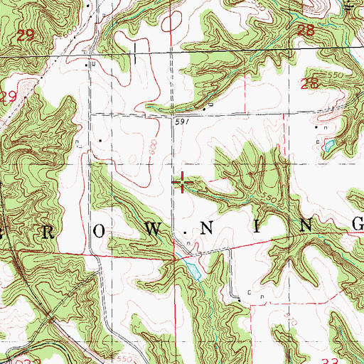 Topographic Map of Hawkeye School (historical), IL