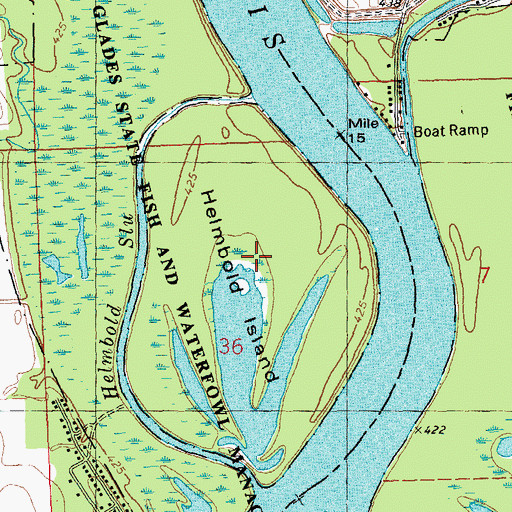 Topographic Map of Helmbold Island, IL