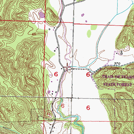 Topographic Map of Hutchins Creek, IL