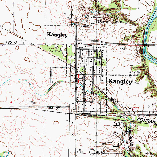 Topographic Map of Kangley, IL