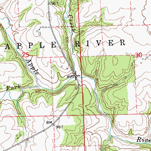 Topographic Map of Kentucky Creek, IL