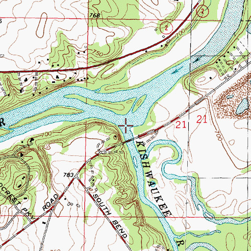 Topographic Map of Kishwaukee River, IL