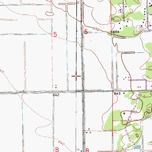 Topographic Map of Leesville, IL