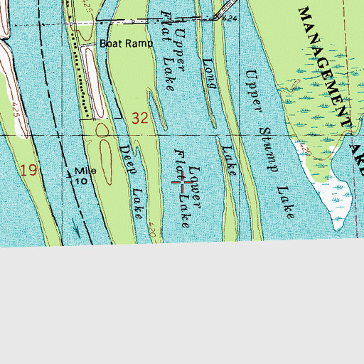 Topographic Map of Lower Flat Lake, IL
