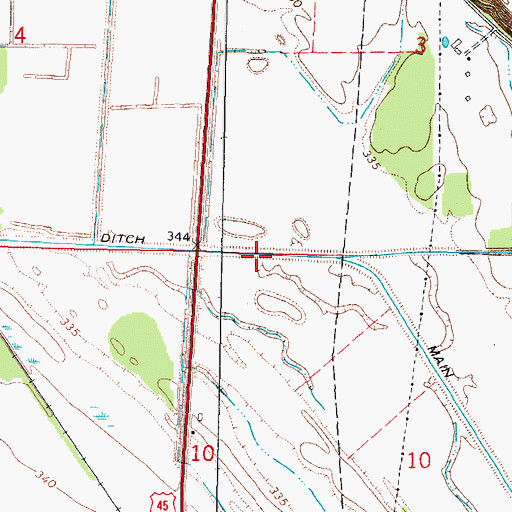 Topographic Map of Main Ditch, IL