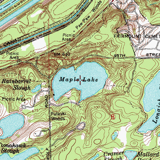 Topographic Map of Maple Lake, IL