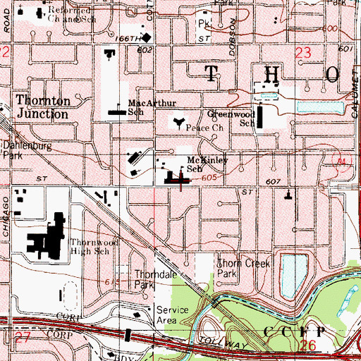 Topographic Map of McKinley Elementary School, IL