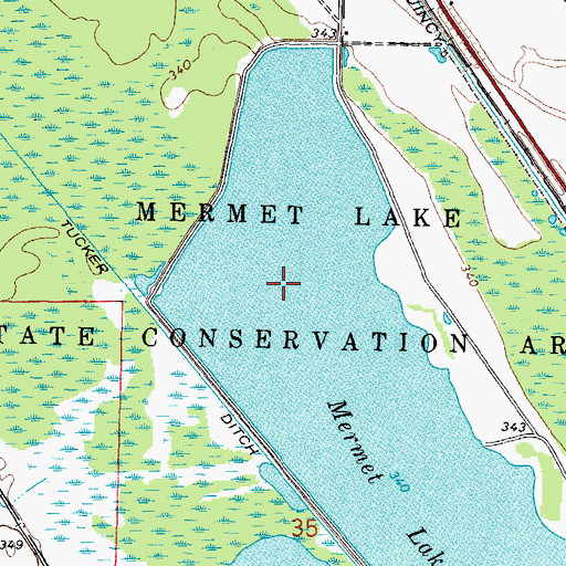 Topographic Map of Mermet Lake State Conservation Area, IL