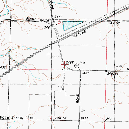 Topographic Map of Mong School (historical), IL