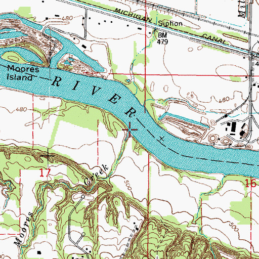 Topographic Map of Moores Creek, IL