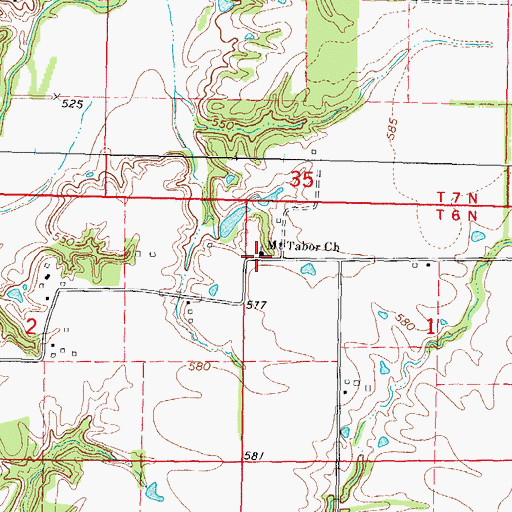 Topographic Map of Mount Tabor Church, IL