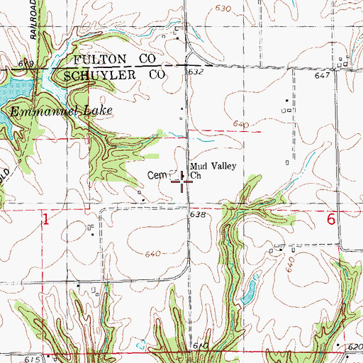 Topographic Map of Mud Valley Church, IL