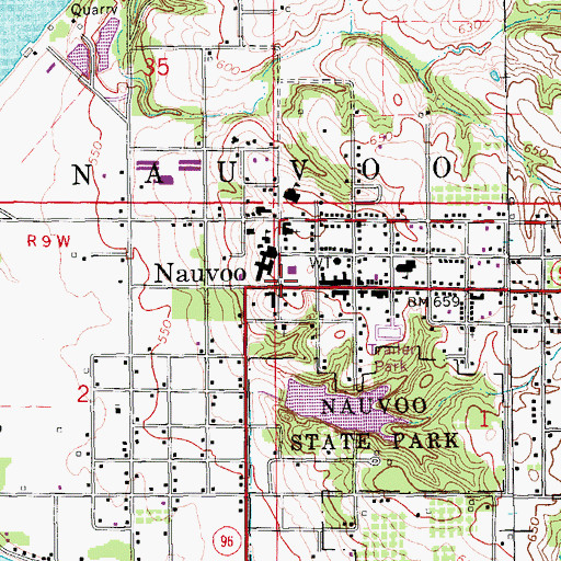 Topographic Map of Nauvoo, IL