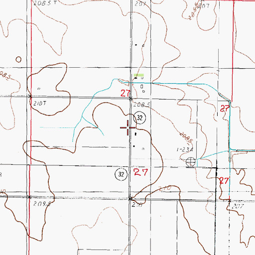 Topographic Map of New Castle School (historical), IL