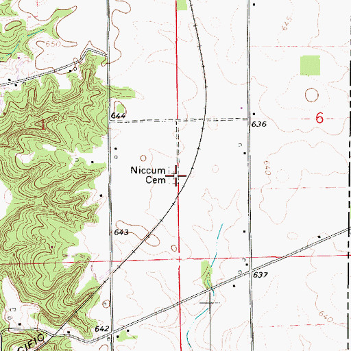 Topographic Map of Niccum Cemetery, IL