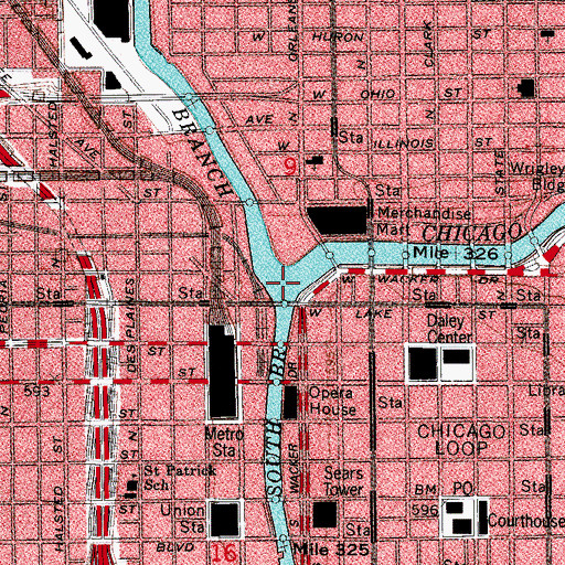Topographic Map of North Branch Chicago River, IL
