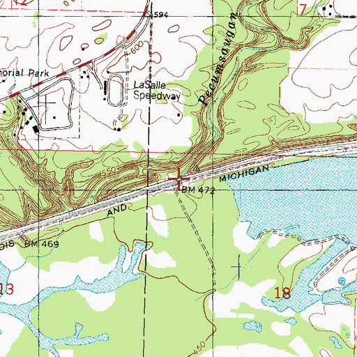 Topographic Map of Pecumsaugan Creek, IL