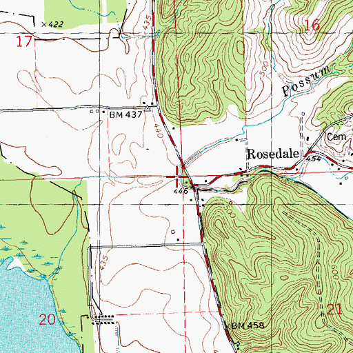 Topographic Map of Possum Creek, IL