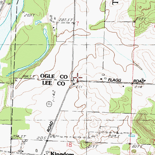Topographic Map of Prairieside School (historical), IL
