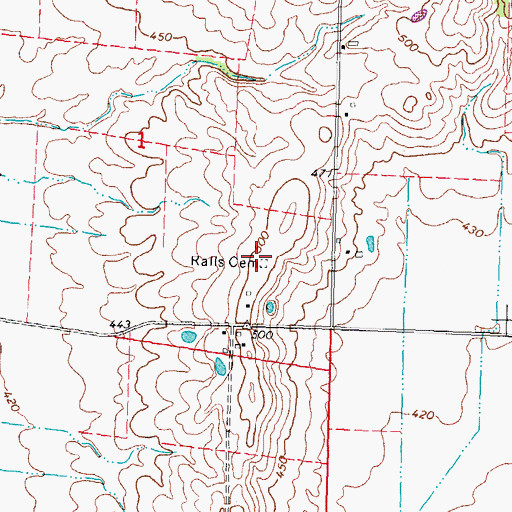 Topographic Map of Ralls Cemetery, IL