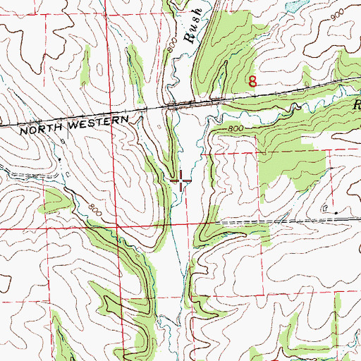 Topographic Map of Rindesbacher Creek, IL