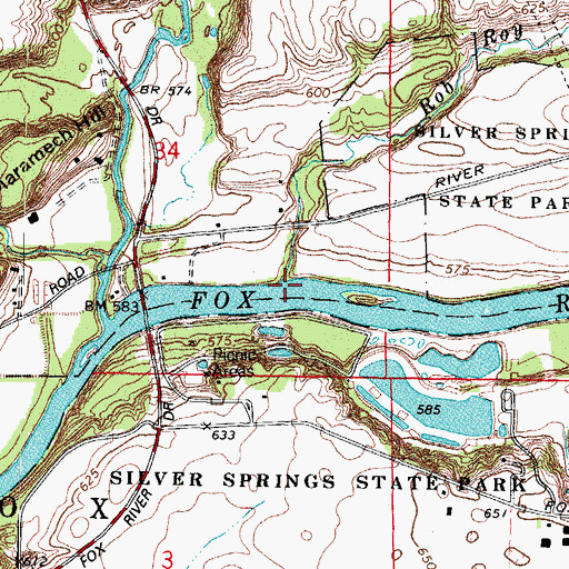 Topographic Map of Rob Roy Creek, IL