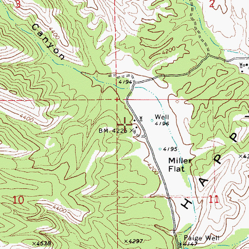 Topographic Map of Miller Ranch, AZ