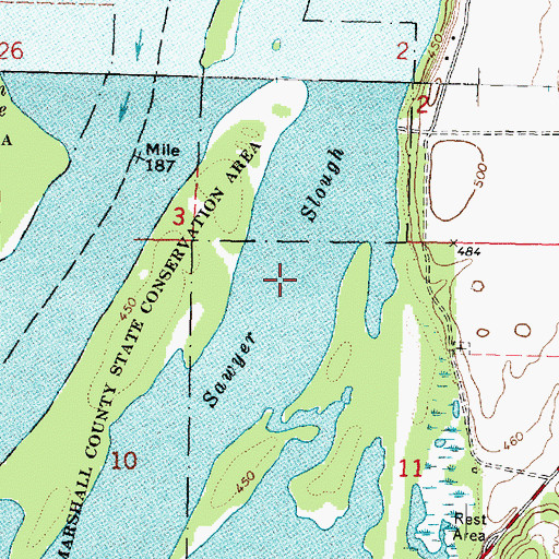 Topographic Map of Sawyer Slough, IL