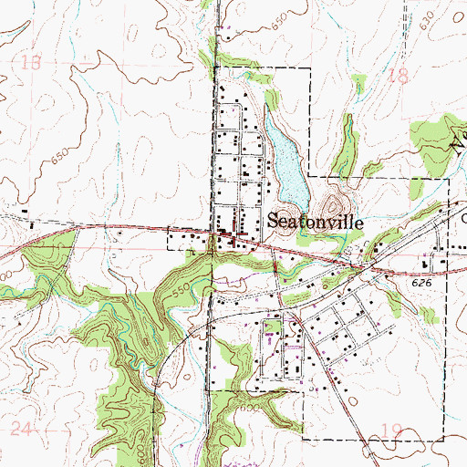 Topographic Map of Seatonville, IL