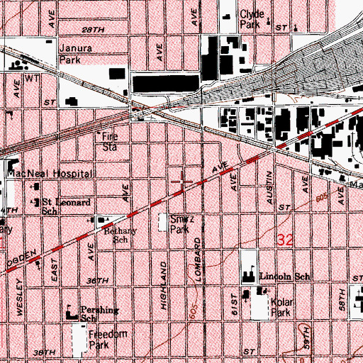 Topographic Map of Seguin School, IL