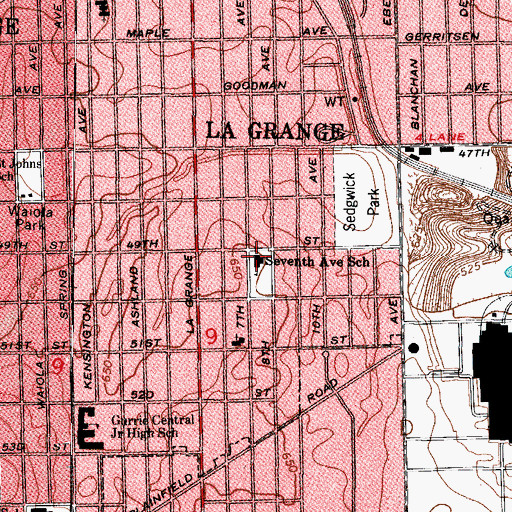 Topographic Map of Seventh Avenue Elementary School, IL