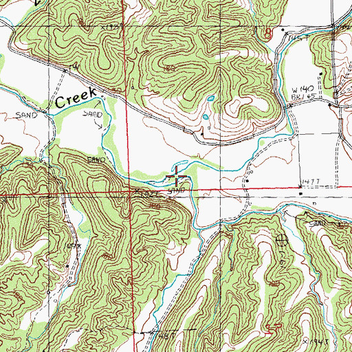 Topographic Map of South Fork Otter Creek, IL