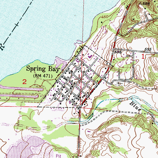 Topographic Map of Spring Bay, IL