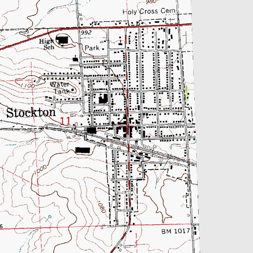 Topographic Map of Stockton, IL