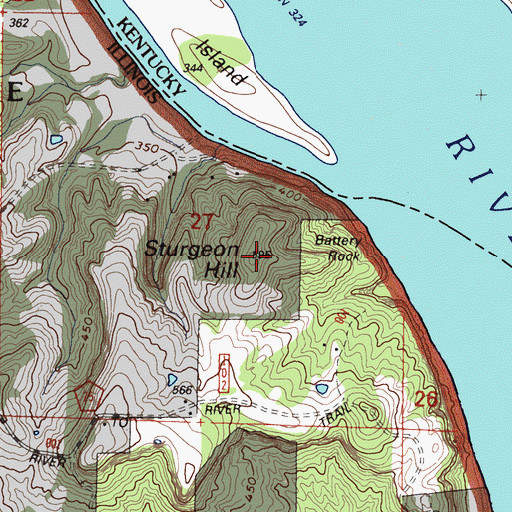 Topographic Map of Sturgeon Hill, IL
