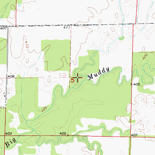 Topographic Map of Sugar Camp Creek, IL