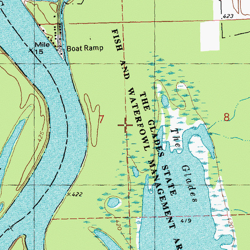 Topographic Map of The Glades State Fish and Waterfowl Manageme, IL